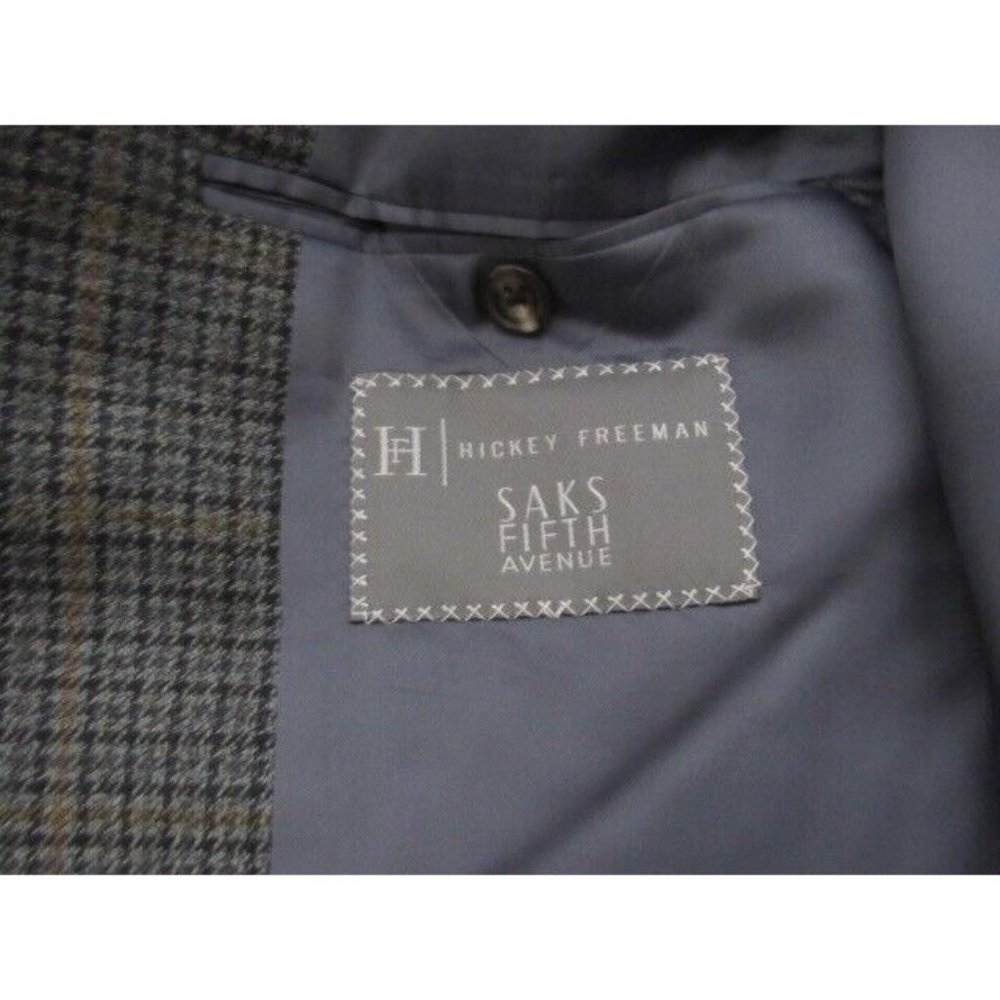 Hickey Freeman 42L Green Plaid‎ Cashmere Wool Sport Jacket Coat Blazer - Picture 6 of 11